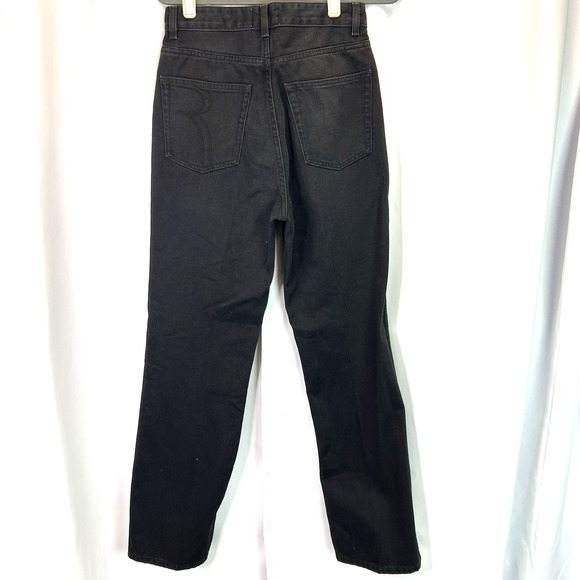 Rouje Madeleine Straight High flared cut Waist Jeans Size 27 Black Noir - Picture 11 of 16